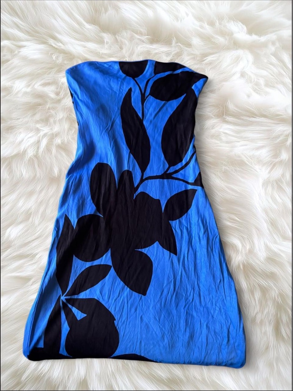 Anthropologie Blue Floral Strapless Dress 🌸💙